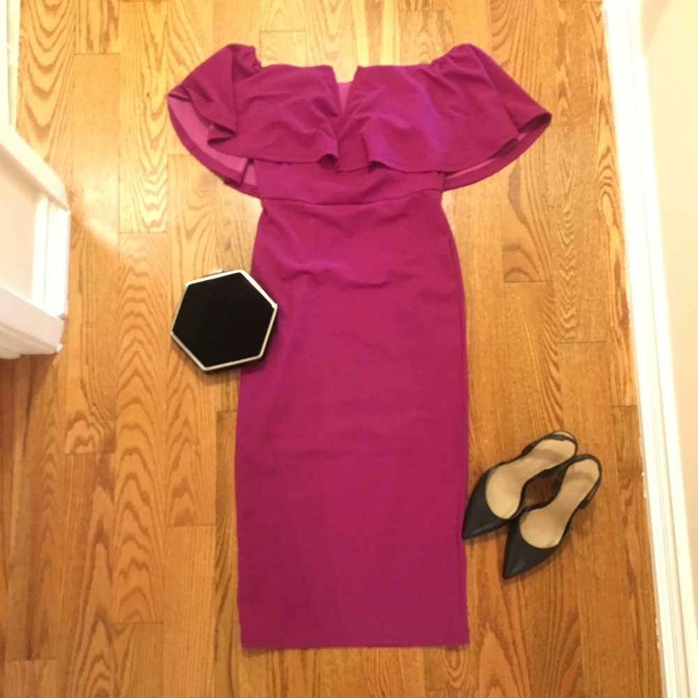 Off the shoulder midi dress